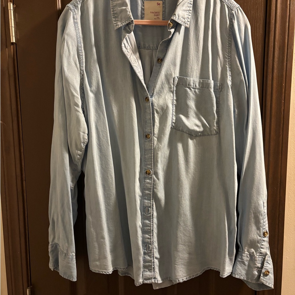 SO Blue Casual Button Down Shirt